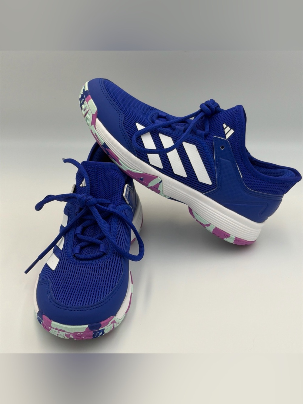 Adidas Shoes Kids Youth Size 4 Ubersonic 4 Tennis Sneakers Blue Mesh Athletic